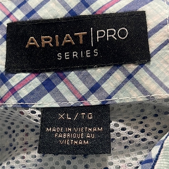 ARIAT PRO SERIES MENS WHITE BLUE SHIRT XL - Picture 8 of 9